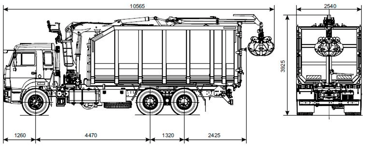 Камаз ломовоз габариты