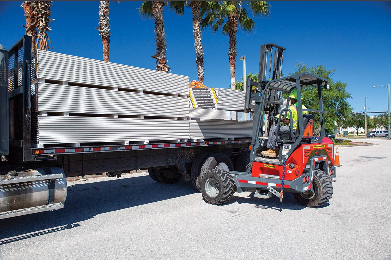 Trucks with forklifts mounted