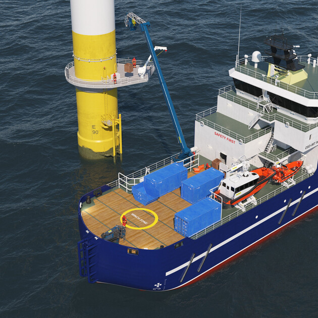 Offshore Passenger Transfer System on a SOV during cargo transfer Offshore Passenger Transfer System on a SOV during cargo transfer
