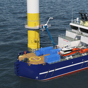 Offshore Passenger Transfer System on a SOV during passenger transfer Offshore Passenger Transfer System on a SOV during passenger transfer