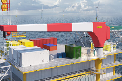 Fully electric jib crane | offshore wind installation