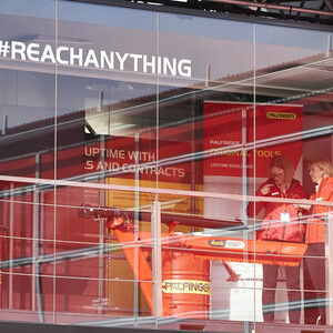 The PALFINGER stand at the IAA 2022. The tagline "Together we can reach anything" puts customers at the center of all activities.
