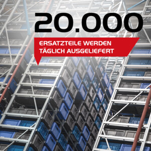 20.000 Ersatzteile werden täglich ausgeliefert