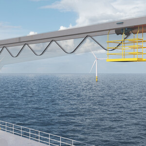 Fully electric jib crane for offshore wind industry (transparent)