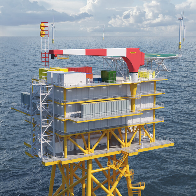 Fully electric jib crane for offshore wind industry