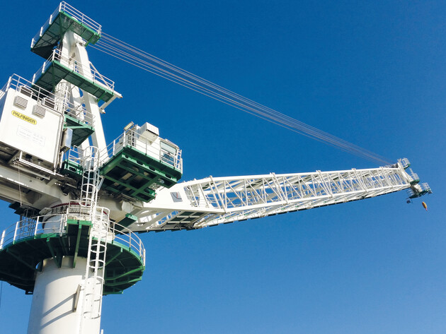 Wire luffing lattice boom crane