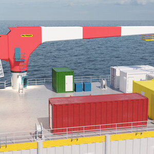 Fully electric jib crane for offshore wind industry