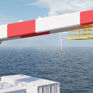 Fully electric jib crane for offshore wind industry