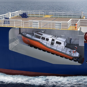 Quad wheel-drive units mounted directly on deck structure (slipway slope). Quad wheel-drive units mounted directly on deck structure (slipway slope).