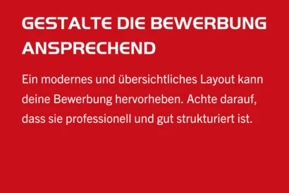 Bewerbungstipp: Gestalte die Bewerbung ansprechend