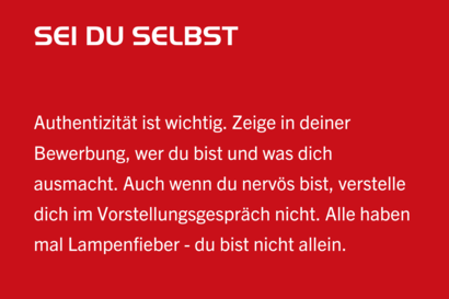 Bewerbungstipp: Sei du selbst