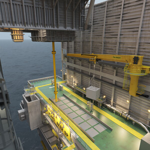 Fully electric travelling jib crane