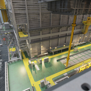 Fully electric travelling jib crane