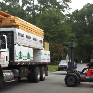 Truck-Mounted Forklift on the Street