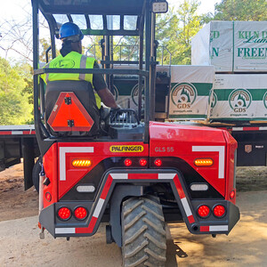 Rear View of Truck-Mounted Forklift