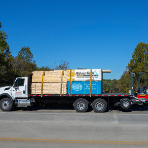 Driver Side Profile of Mounted Truck-Mounted Forklift