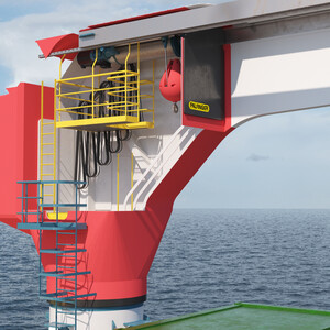 Fully electric jib crane for offshore wind industry