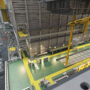 Fully electric travelling jib crane