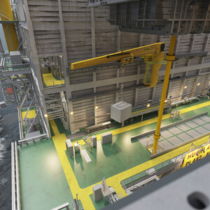 Fully electric travelling jib crane