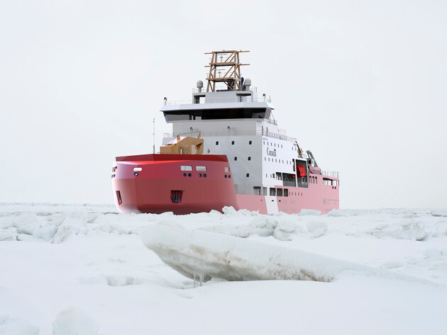PALFINGER MARINE will supply advanced lifeboats and davits for six of the Canadian Coast Guard’s new Multi-Purpose Vessels (MPV). (Rendering) | © Seaspan