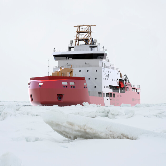 PALFINGER MARINE will supply advanced lifeboats and davits for six of the Canadian Coast Guard’s new Multi-Purpose Vessels (MPV). (Rendering) | © Seaspan