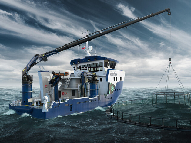 The PFM 2100 combines outreach, precision, and strength and provides a versatile solution. | © PALFINGER MARINE